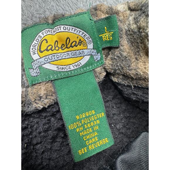 Cabelas Heavy Fleece Pants Mossy Oak Camo Windproof Mens L Cargo Pocket Lined - Picture 3 of 8